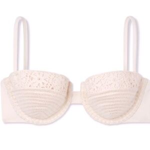 Shade & Shore Women’s Off White Crochet Bikini Top NWT